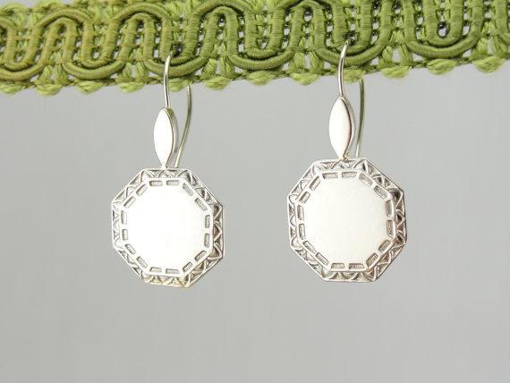 Art Deco Cufflink Drop Earrings