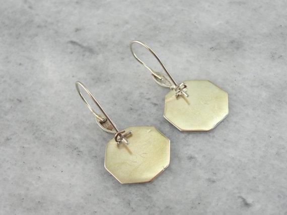 Art Deco Cufflink Drop Earrings