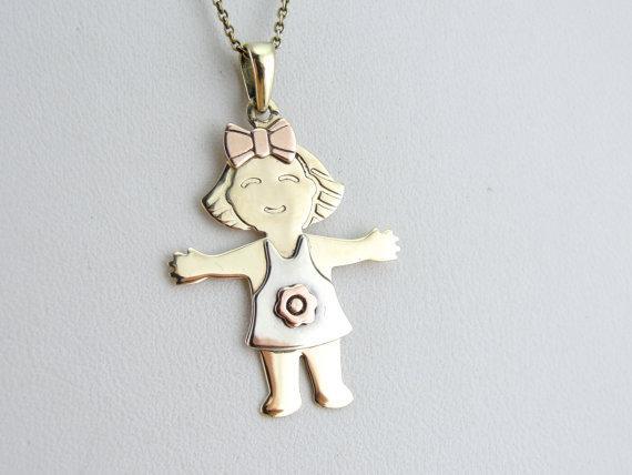 Joyful Little Girl Pendant or Charm