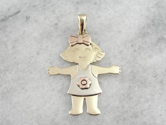 Joyful Little Girl Pendant or Charm