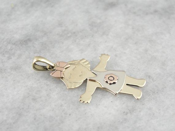 Joyful Little Girl Pendant or Charm