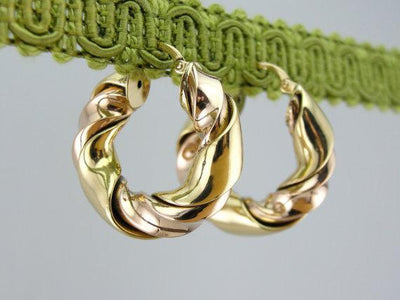 High Karat Versatility: Rose and Yellow Gold Hoop Earrings, 18K Gold