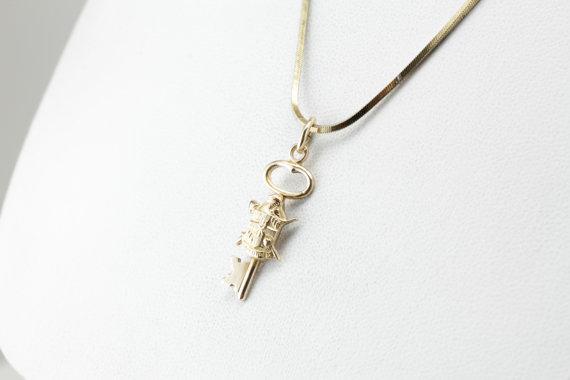 Detailed Sorority or Fraternity Crest Key Pendant or Charm