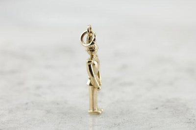 Toy Soldier, Vintage Yellow Gold Keepsake Charm or Layering Pendant