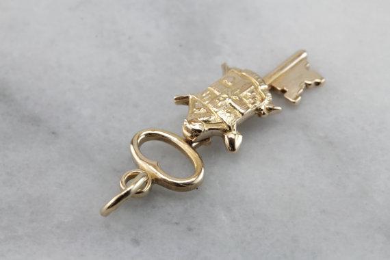 Detailed Sorority or Fraternity Crest Key Pendant or Charm