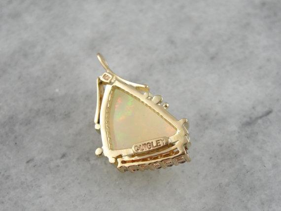Ethiopian Opal Pendant with Diamond Accents