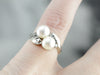 Vintage Toi et Moi Pearl Bypass Ring