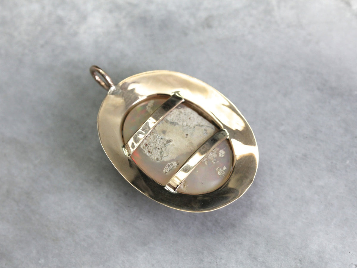 Ornate Opal Cabochon Pendant