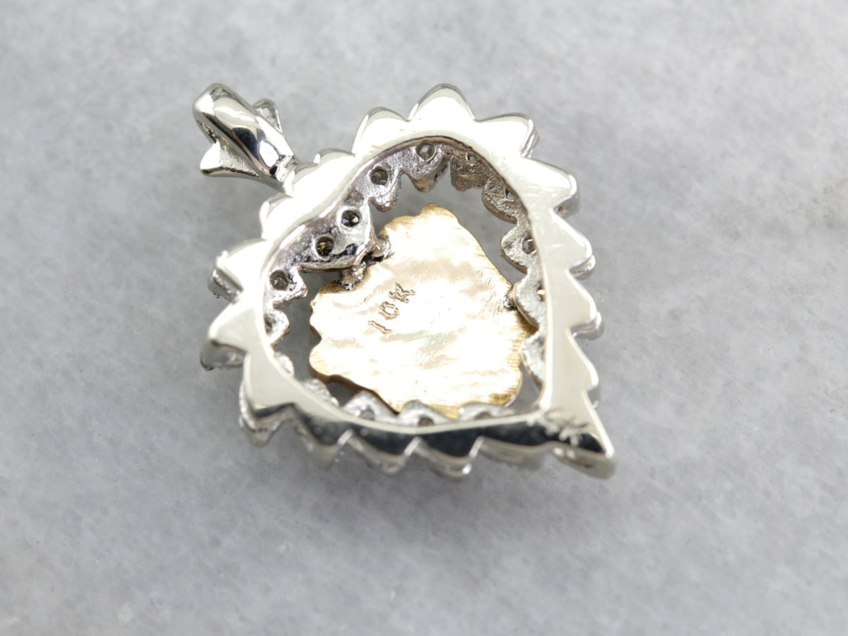 Colgante de corazón de diamantes Libertad y Prosperidad