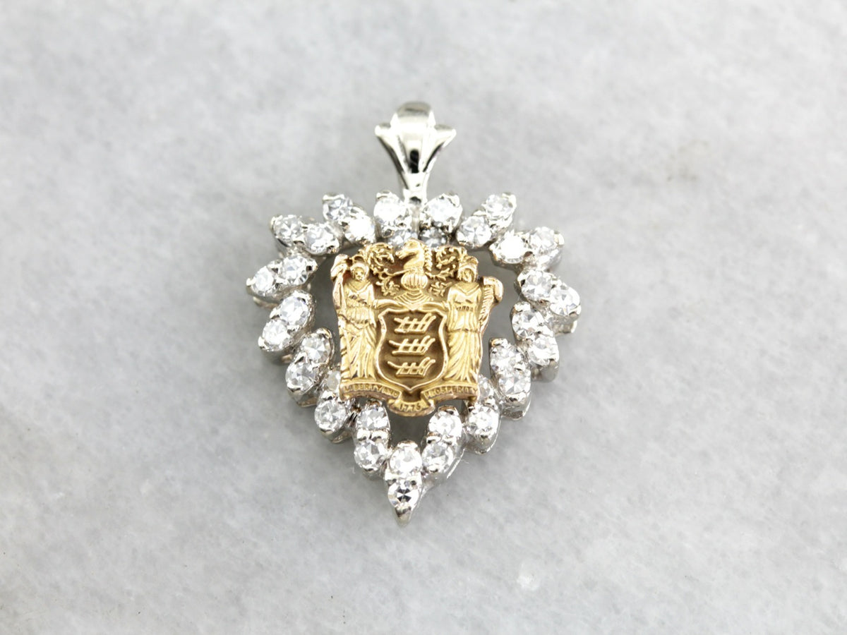 Colgante de corazón de diamantes Libertad y Prosperidad