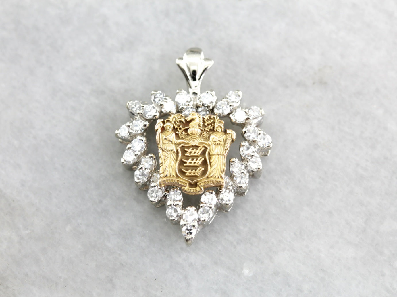 Liberty and Prosperity Diamond Heart Pendant
