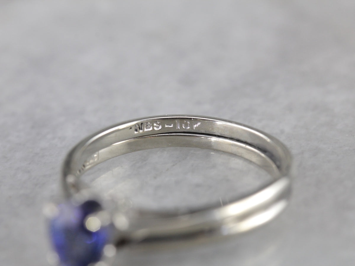 Pear Cut Sapphire Solitaire Engagement Ring