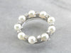 Elegant Vintage Pearl and Diamond Circle Pin