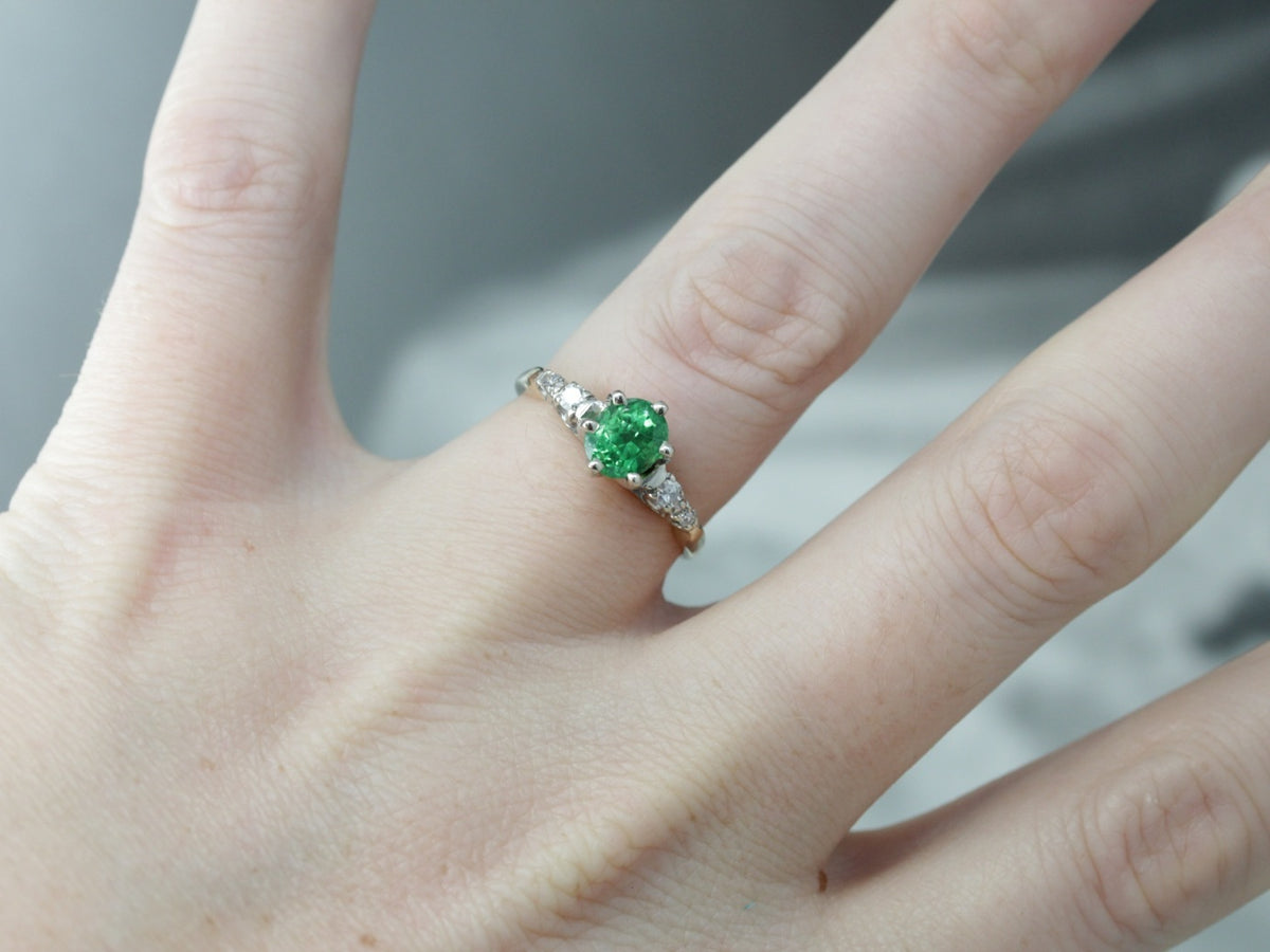 Stunning Vintage Tsavorite Garnet Anniversary Ring