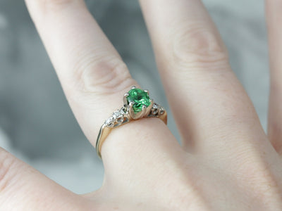 Stunning Vintage Tsavorite Garnet Anniversary Ring