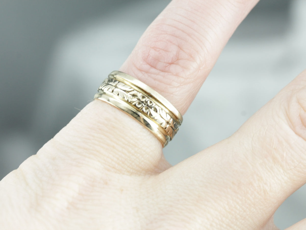 Lovely Vintage Floral Wedding Band