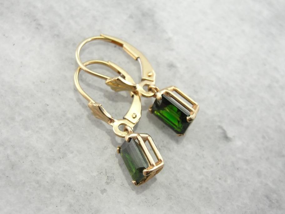 Collector's Quality Demantoid Garnet Drop Earrings