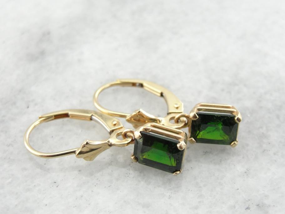 Collector's Quality Demantoid Garnet Drop Earrings