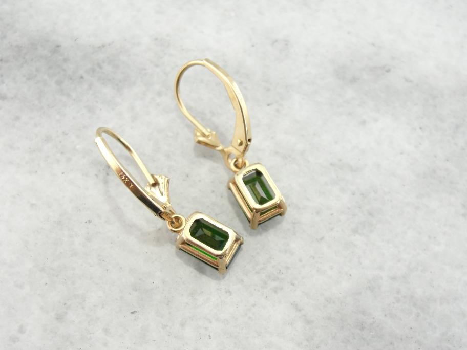 Collector's Quality Demantoid Garnet Drop Earrings