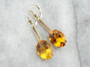 Beautiful Rose Gold and Citrine Substantial Drop Earrings