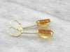 Beautiful Rose Gold and Citrine Substantial Drop Earrings