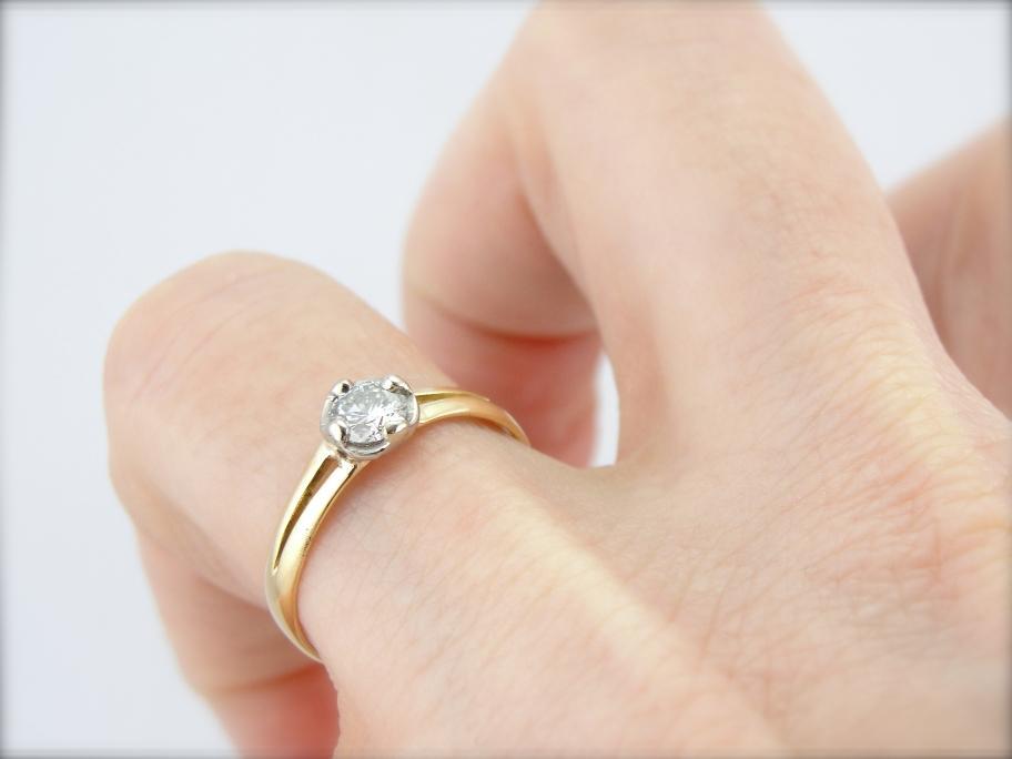 Vintage Diamond and Gold Illusion Set Engagement Ring