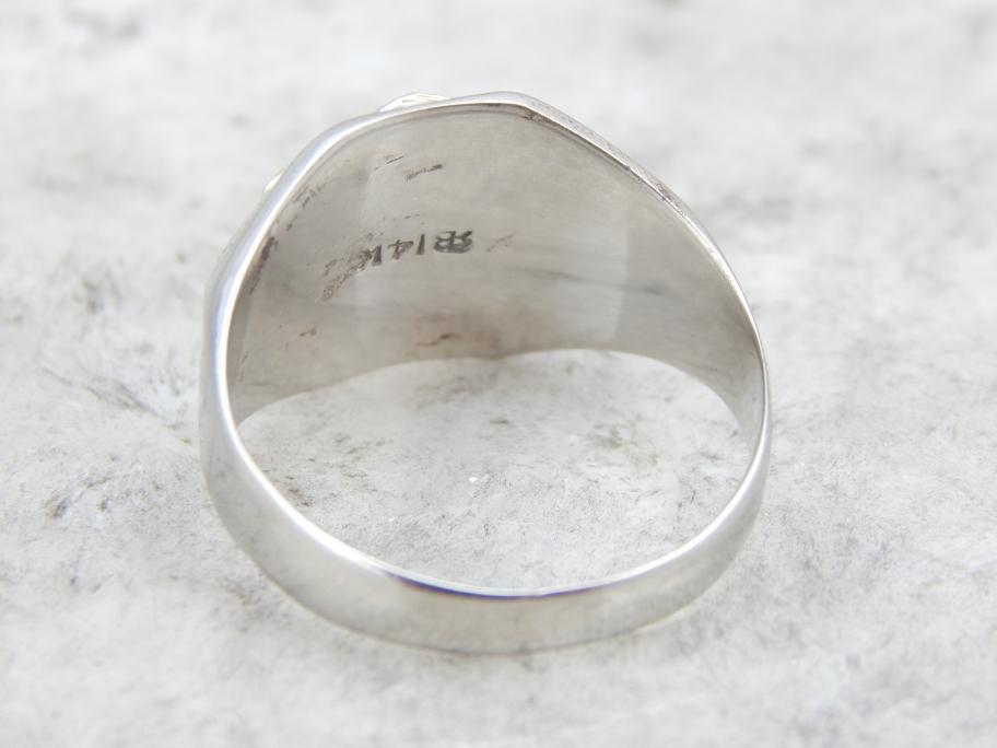 Vintage White Gold Masonic Ring