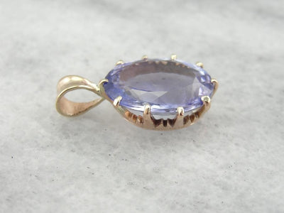 Rose Gold and Tanzanite Simple, Lovely Pendant