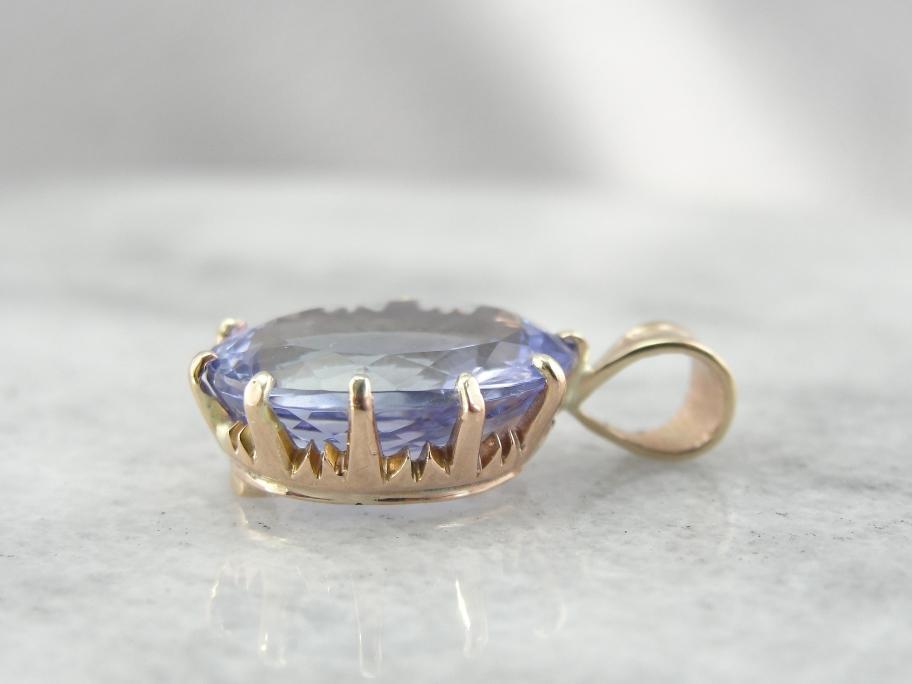Rose Gold and Tanzanite Simple, Lovely Pendant