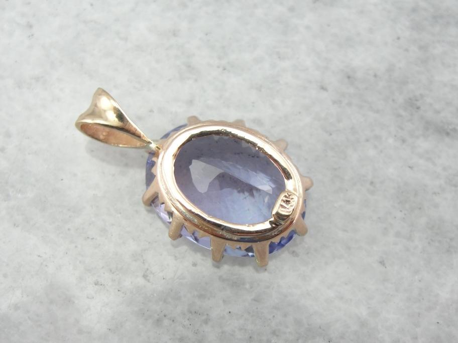 Rose Gold and Tanzanite Simple, Lovely Pendant