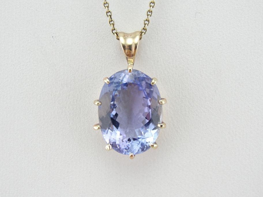 Rose Gold and Tanzanite Simple, Lovely Pendant