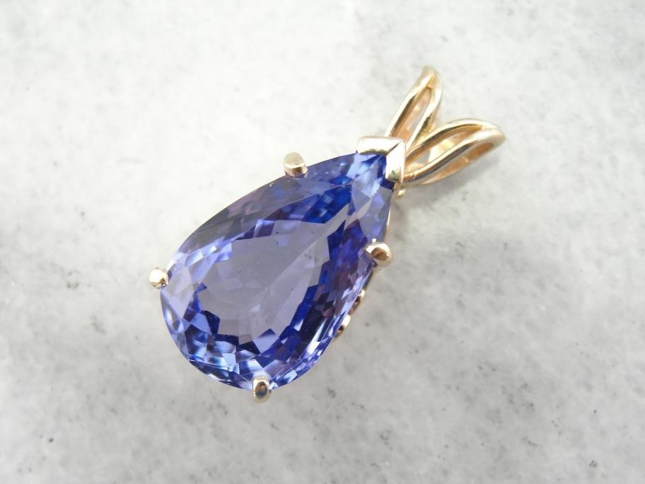 Simple Tanzanite Pendant with Intense Violet Hue