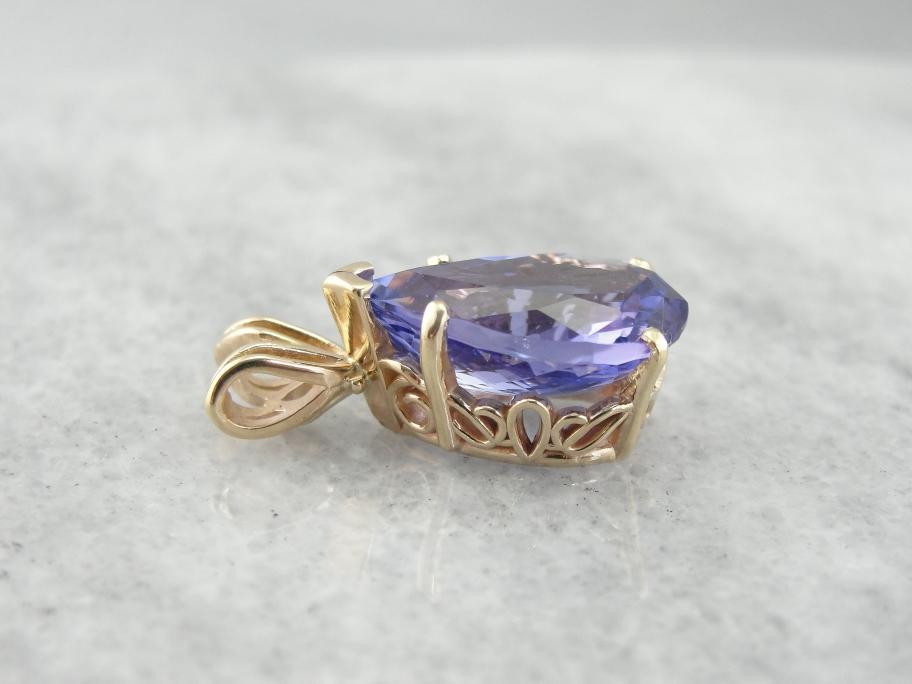 Simple Tanzanite Pendant with Intense Violet Hue