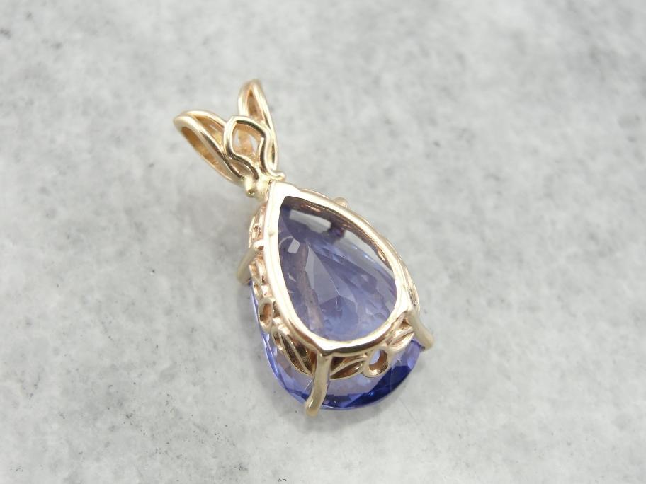 Simple Tanzanite Pendant with Intense Violet Hue