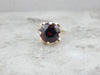 Deep Red Garnet in Mid Century Cocktail Ring