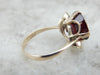 Deep Red Garnet in Mid Century Cocktail Ring