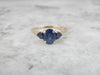 Thai Sapphire and Gold Ring Saturated with Color