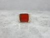 Mid-Century Modern Carnelian and Gold Men's Ring