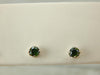 White Gold and Green Garnet Simple Stud Earrings