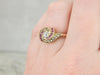 Antique Victorian Ruby and Marcasite Ring with Diamond Center