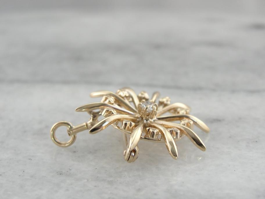 Diamond Starburst Pendant from Victorian Era