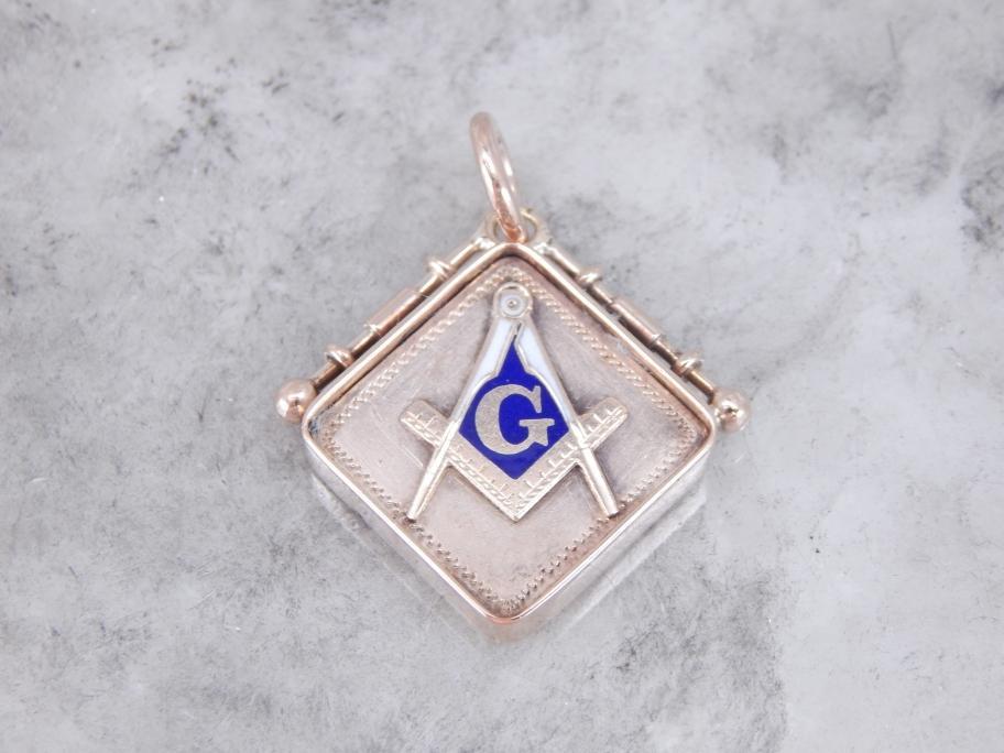 Vintage 1930's Masonic Rose Gold Pendant