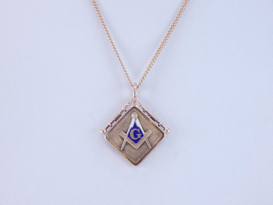 Vintage 1930's Masonic Rose Gold Pendant