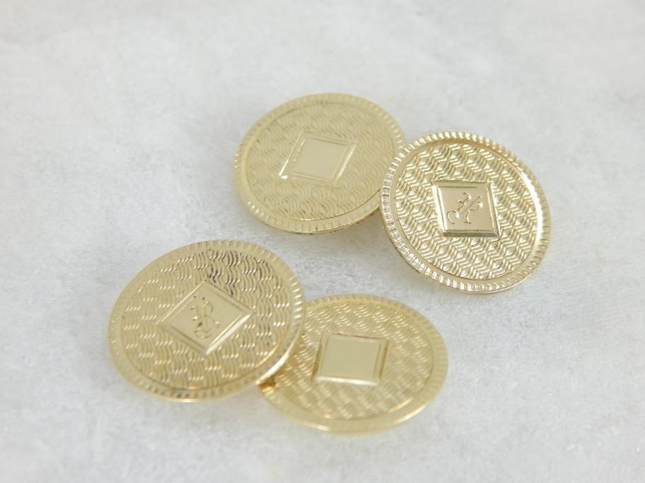 Vintage Cufflinks in Soft Green Gold