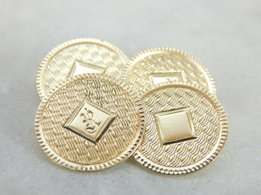 Vintage Cufflinks in Soft Green Gold