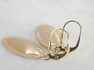Rose Gold Earrings with Sophisticated Milgrain Edging