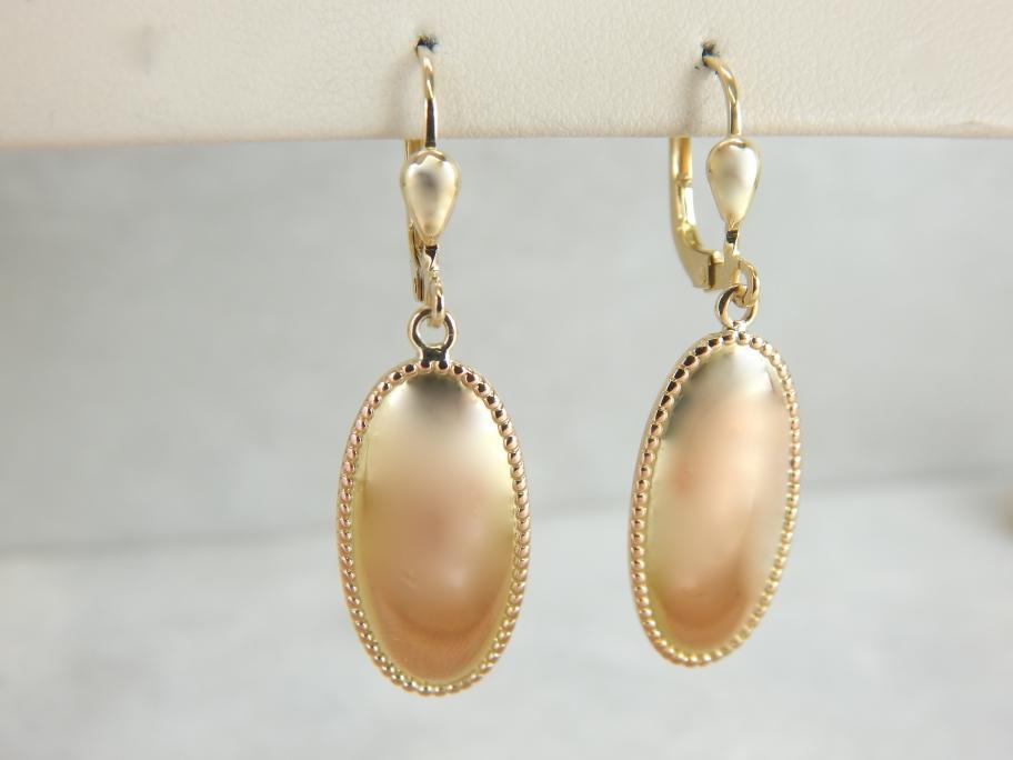 Rose Gold Earrings with Sophisticated Milgrain Edging