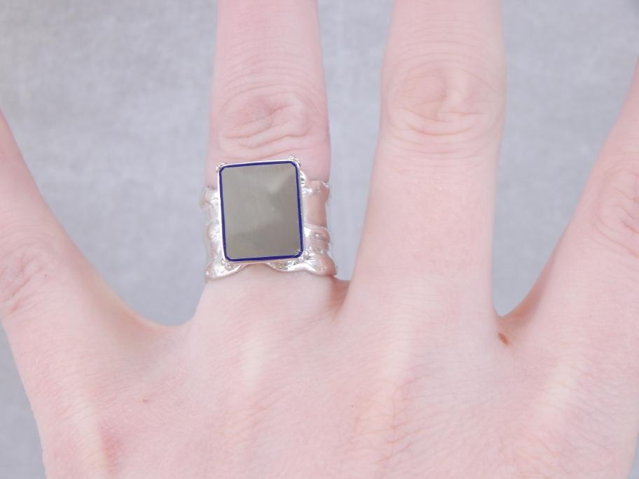 Mixed Modern and Abstract Gold and Silver Cocktail Ring