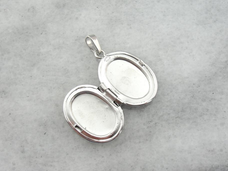 Sterling and Gold Locket Engraved LA