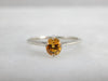 Golden Sapphire Engagement Solitaire with Crown Like Setting